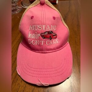 Piper Lou Pink Cap with Mustang Design